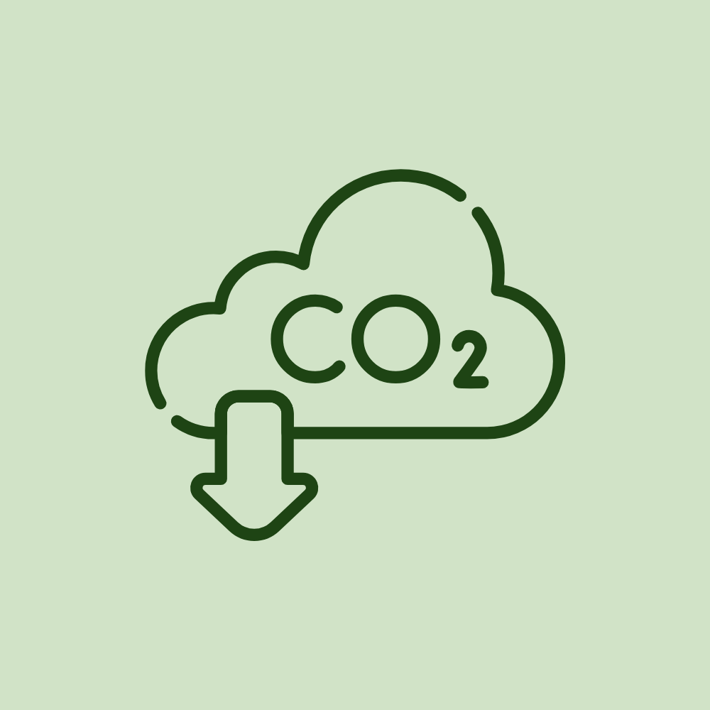 Icône CO₂ moins représentant la réduction des émissions carbone