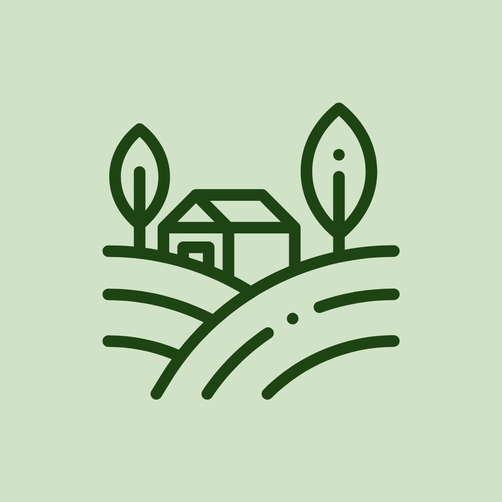 Icône de champs agricoles représentant les cultures