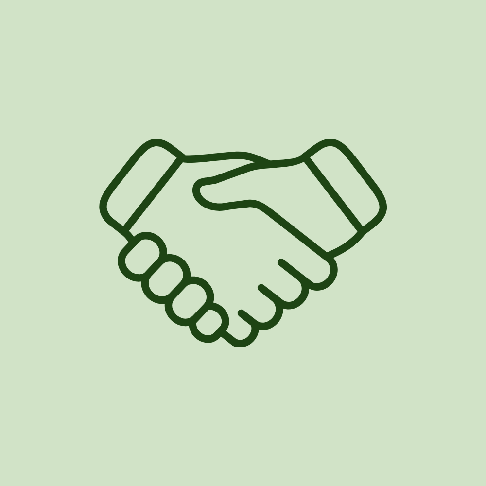 Icône de serrage de main représentant un partenariat