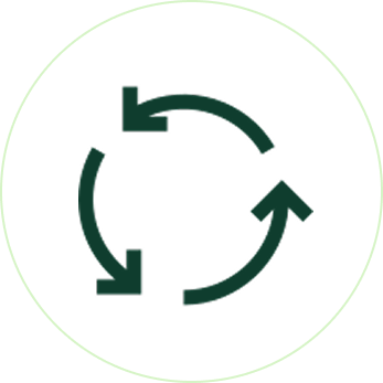 Icône de boucle représentant un processus continu