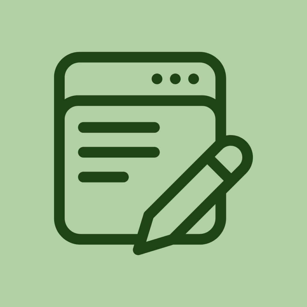 icône avec un stylo et un article en cours d'écriture