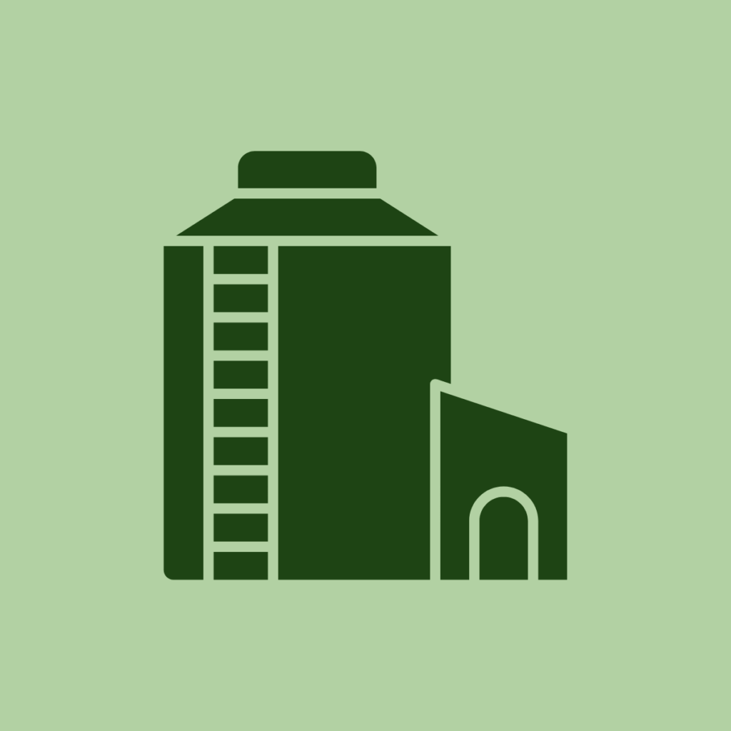 Icône de bâtiment représentant un silo