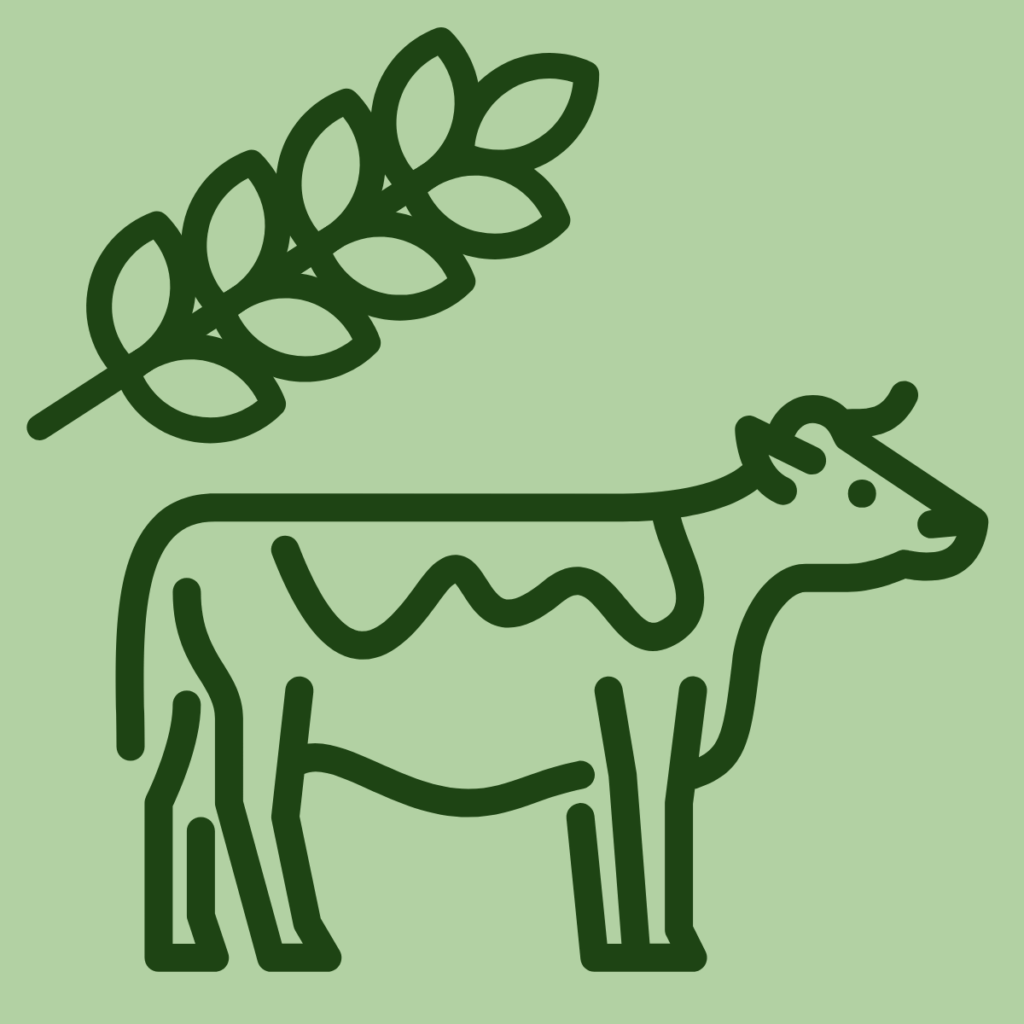 icône avec une vache et un épi de blé pour représenter nos filières agricoles