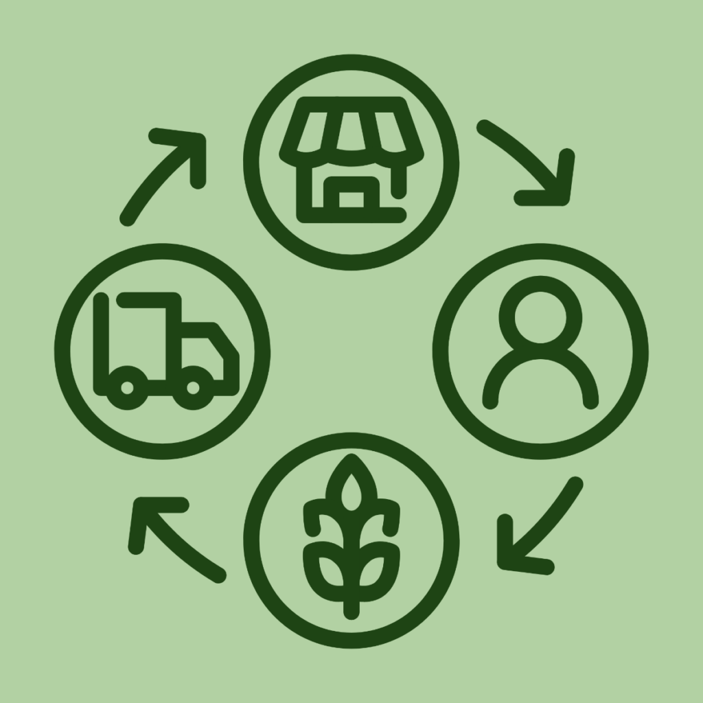 Icône de chaîne de valeur alimentaire