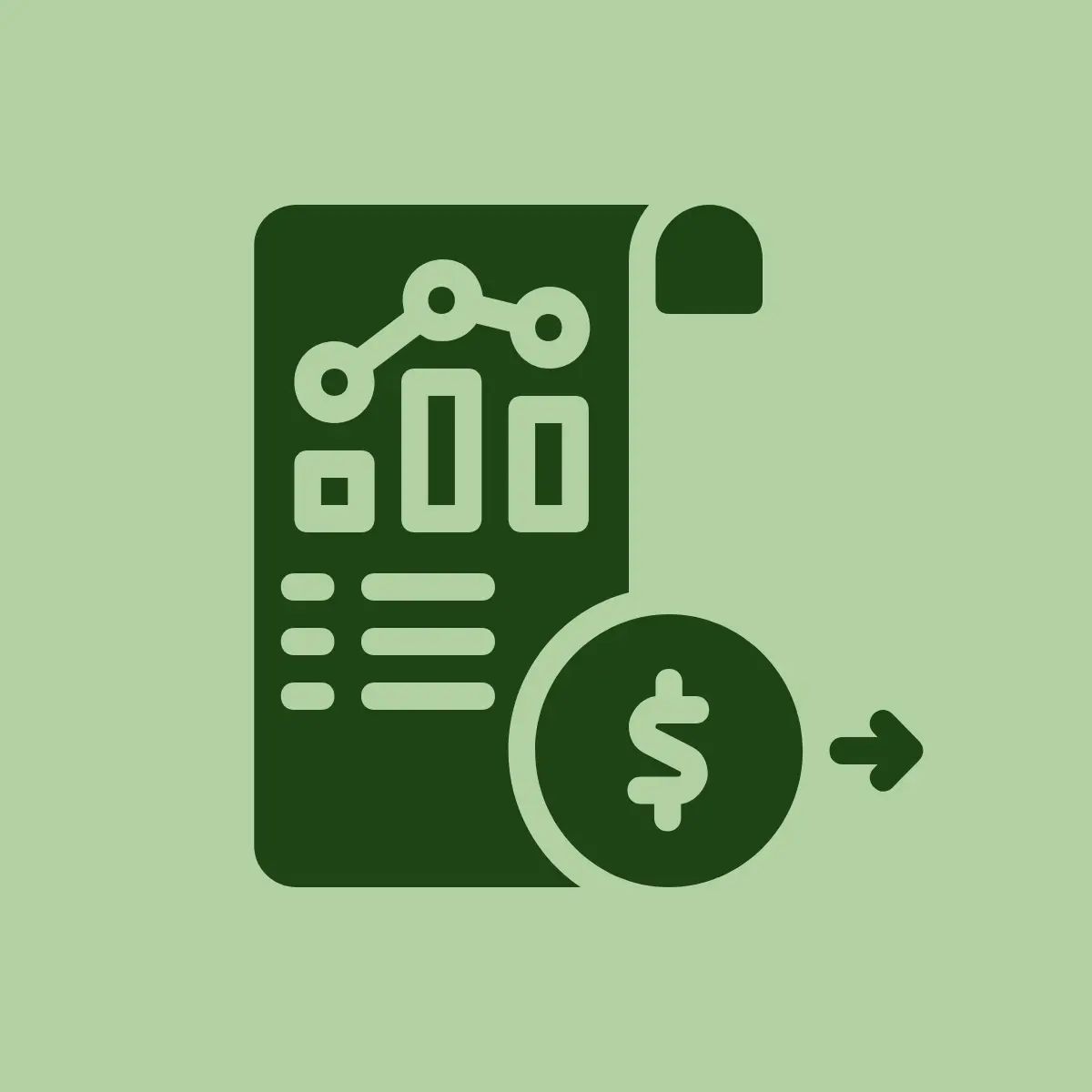 Icône avec un fichier et de l'argent