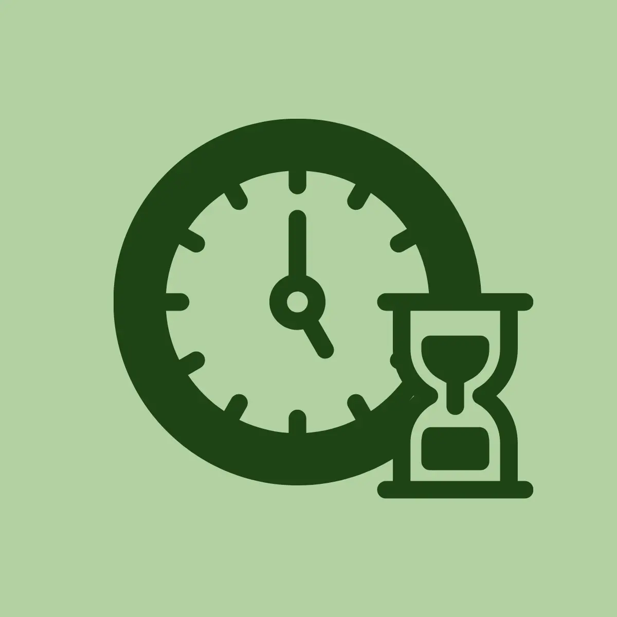 Icône avec une horloge et un sablier