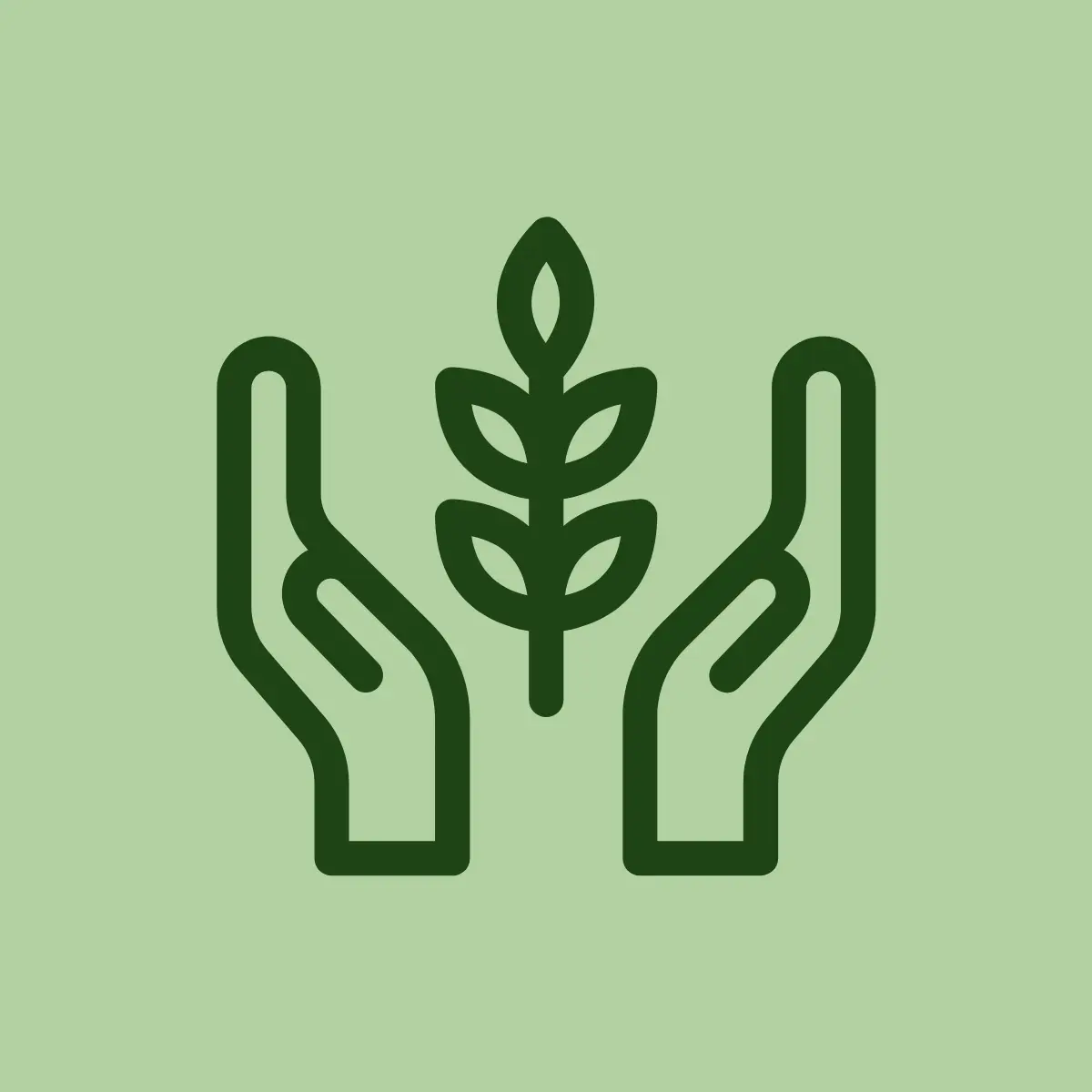 Icône de deux mains et du blé