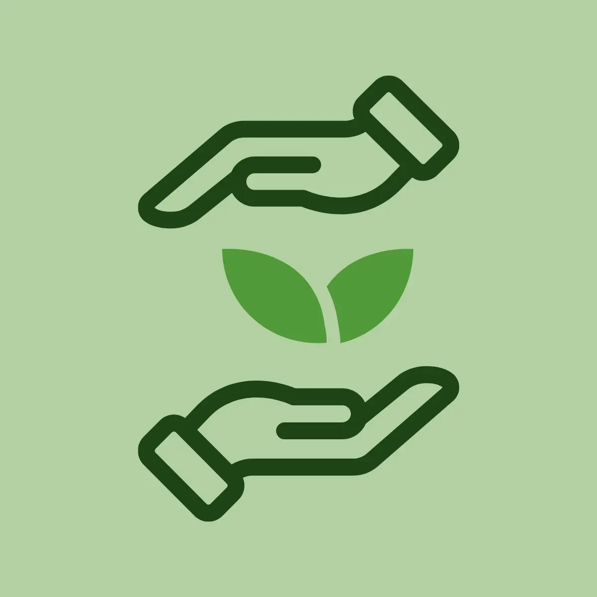 Icône de suivi : deux mains et une feuille