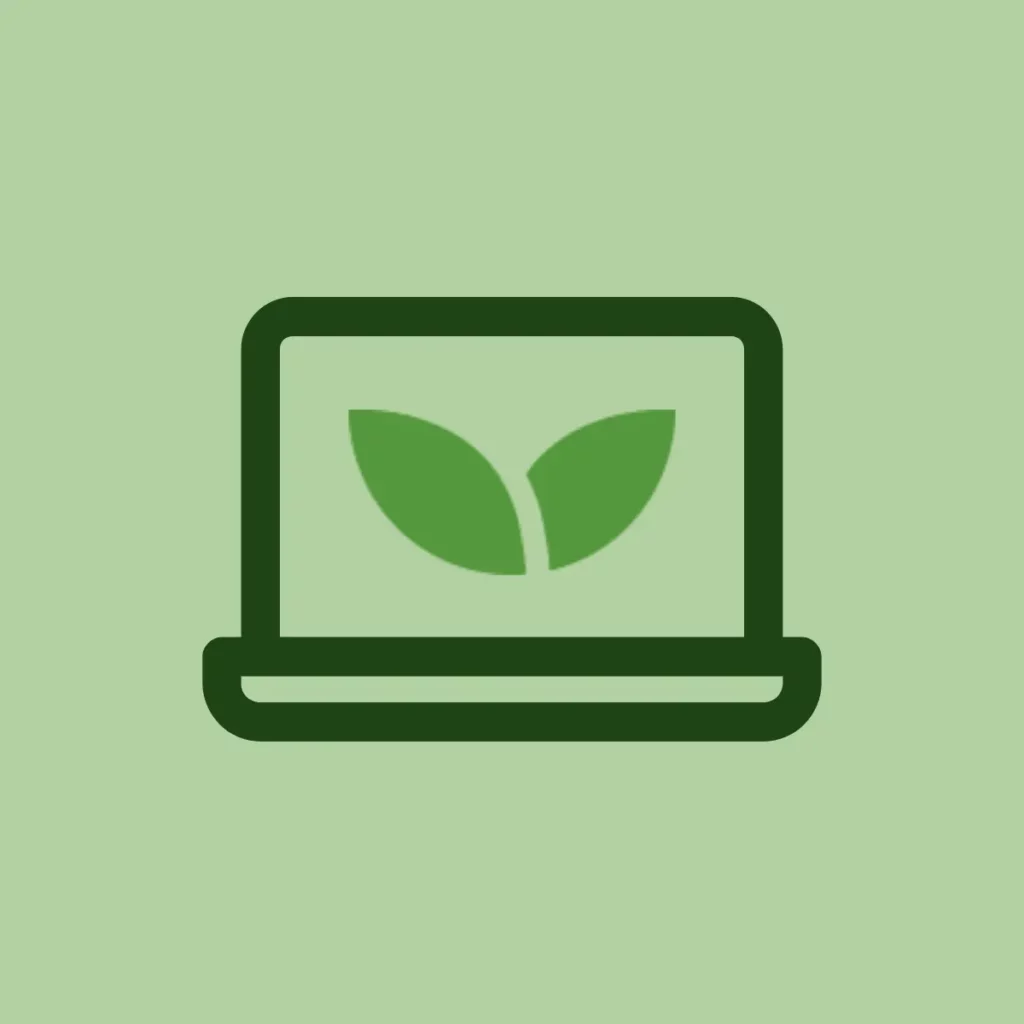 Icône représentant un ordinateur avec une feuille dedans