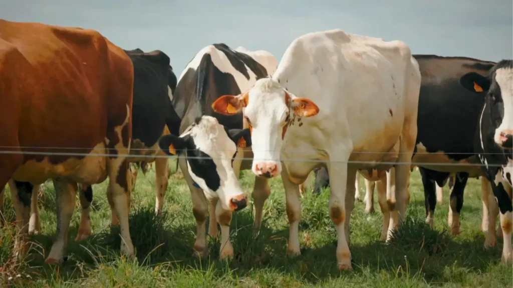 Photo avec des vaches laitières dans la prairie